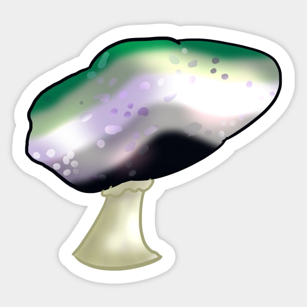 Aromantic LGBTQ Prie Mushroom Sticker by YouAreValid